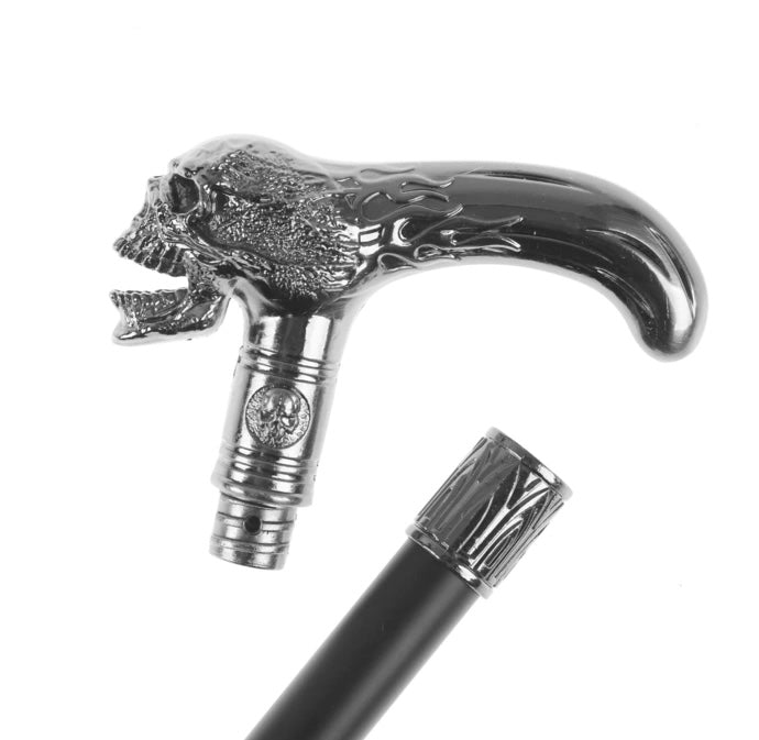 Xenocane Flamed Skull Cane