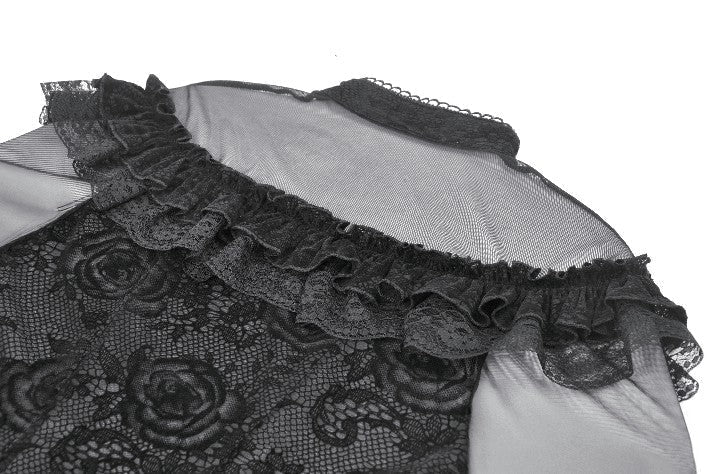 Sheer Off The Shoulder Lace Blouse