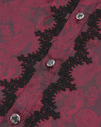 Red Crucifix Jacquard Detachable Cravat Shirt