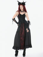 Classic Gothic Red Net Lace Skirt