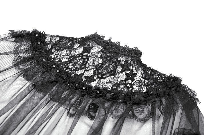 Sheer Mesh Laced Capelet