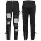 Punk Net Cutout Trousers