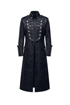 Long Black Brocade Gothic Coat
