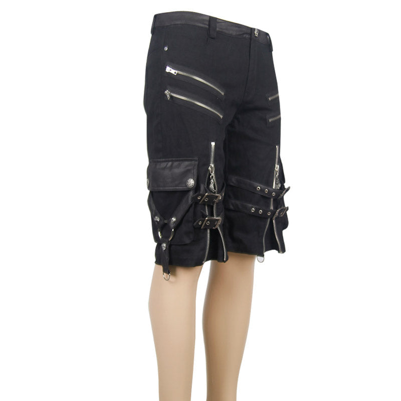 Zip Buckle Punk Shorts