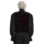 Red Crushed Velvet Waistcoat