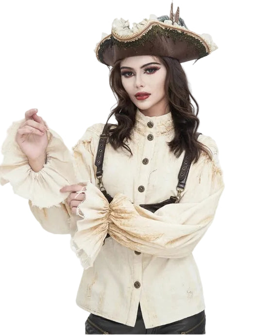 Cream Steampunk Vintage Shirt