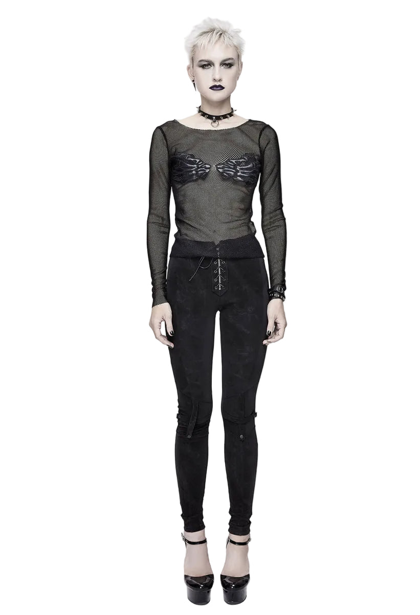 Skeleton Hands Chest Mesh Top
