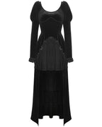 Velvet Ruffle Hi-Lo Dress