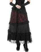 Elegant Red Ruffle Strip Skirt