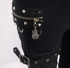 Ripped Punk Trousers With Half Skirt