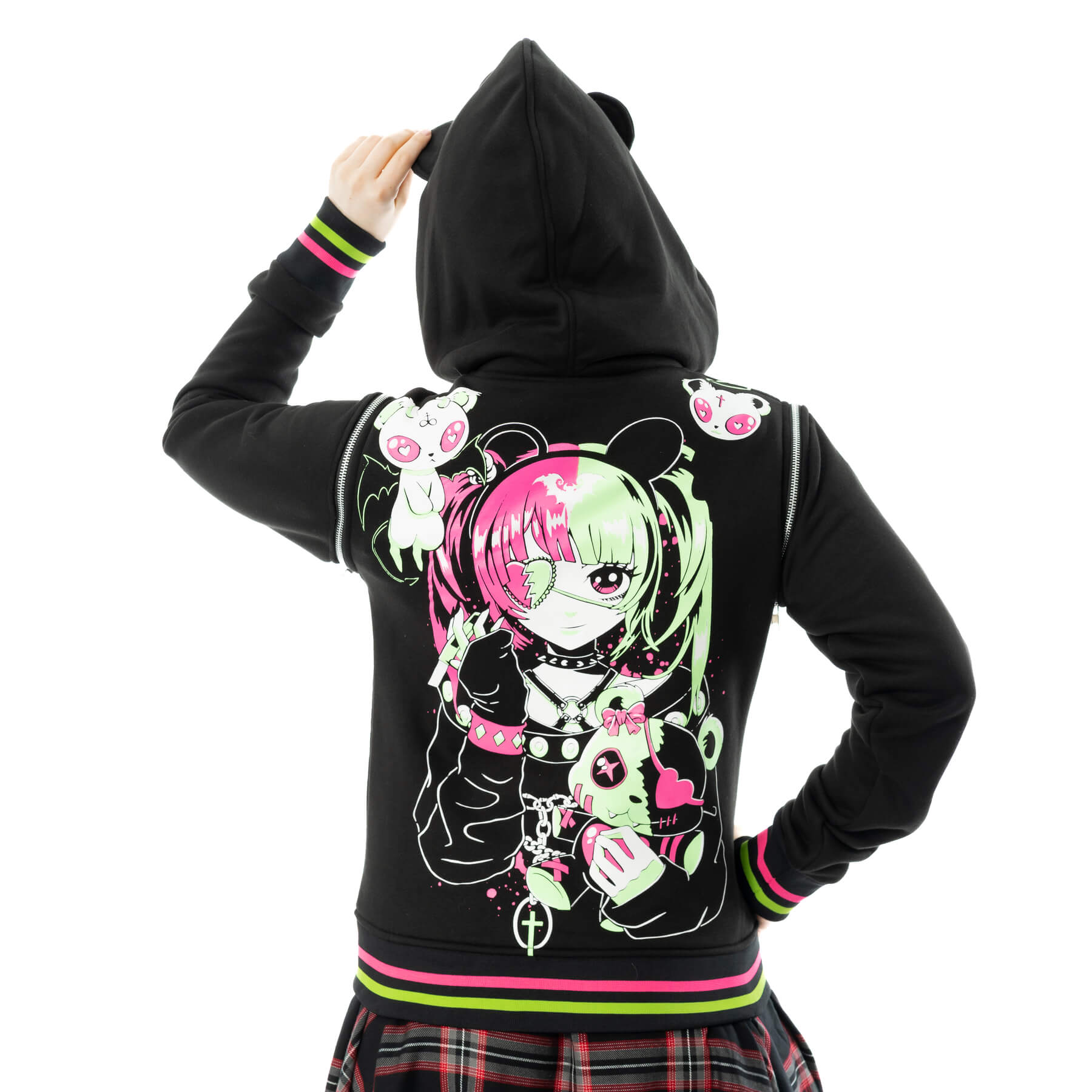 Hex Bear Hooded Jacket with Detachable Zip Arms