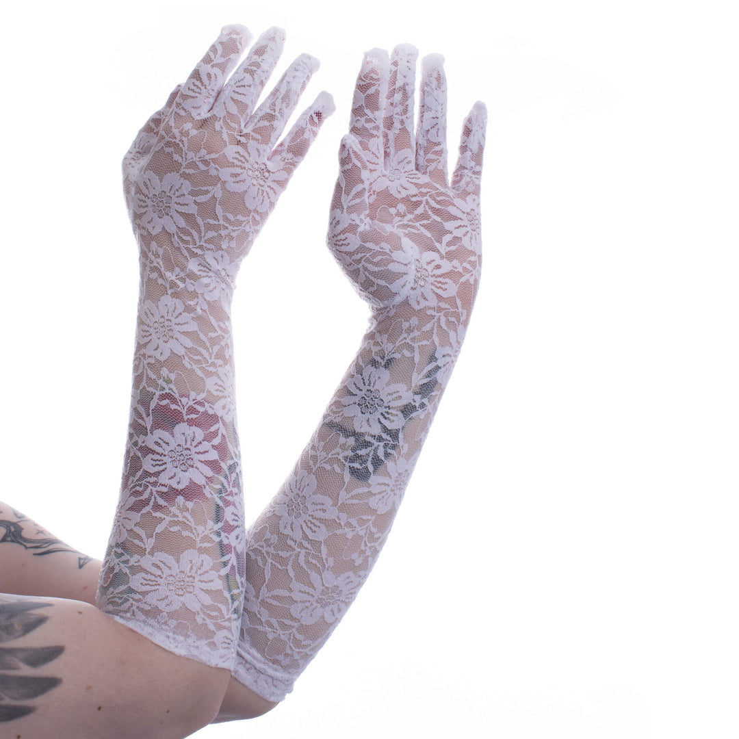 Long Lace White Black