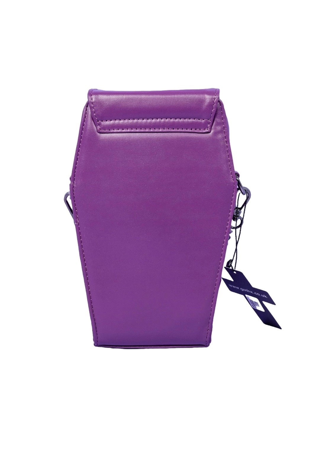 Mini Purple Coffin Chain Bag With Metal Crucifix