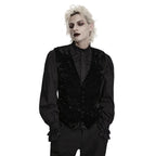 Black Crushed Velvet Waistcoat
