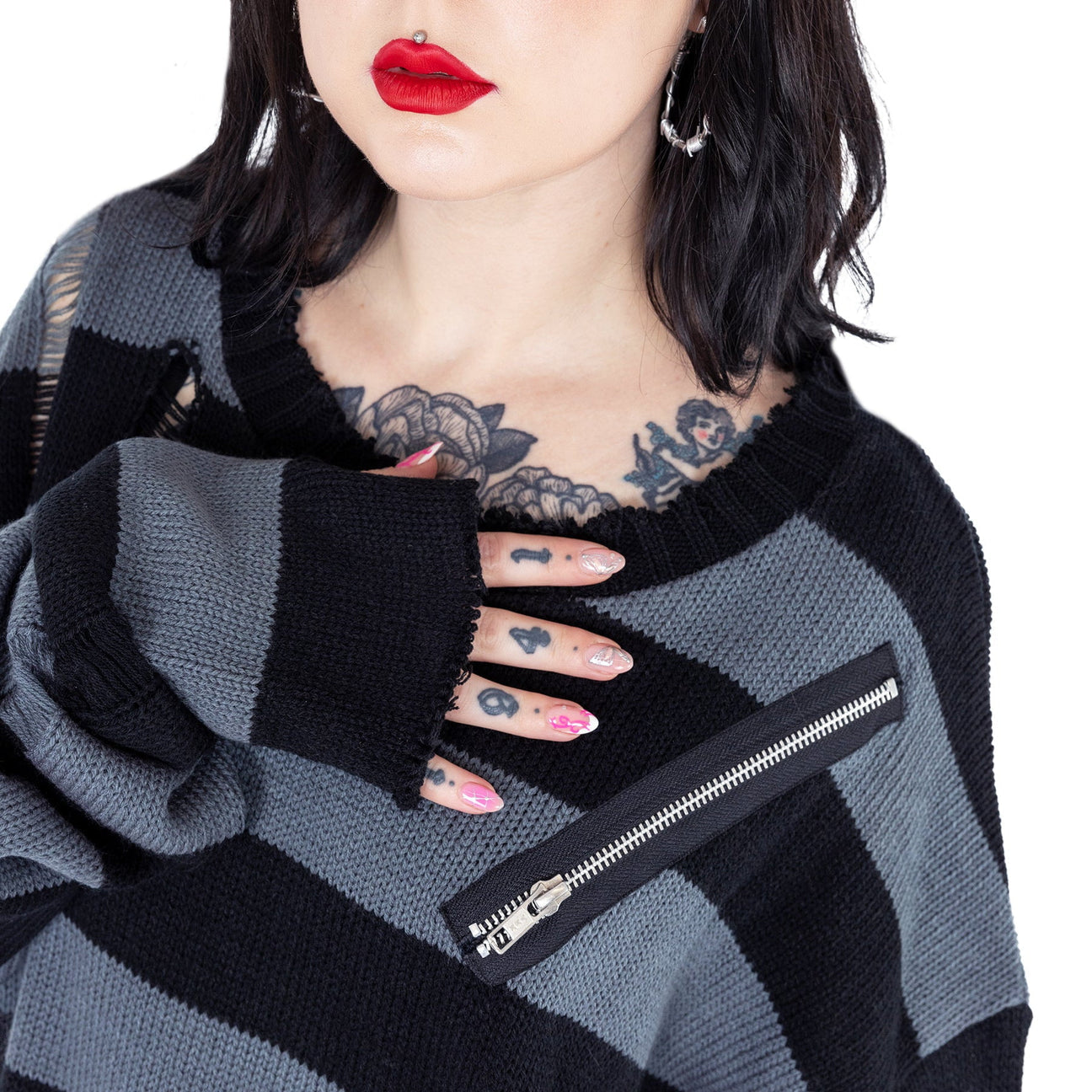 Zip Striped Jumper