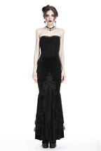 Mermaid Tail Velvet Lace Maxi Skirt
