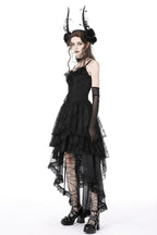 Pleated Hi-Lo Petticoat Skirt