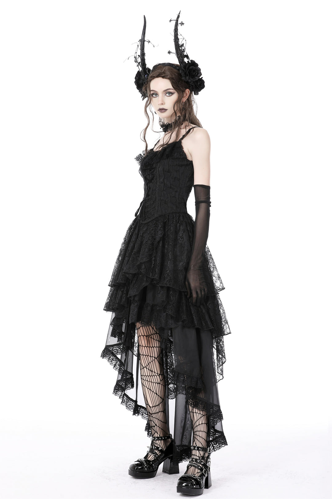 Pleated Hi-Lo Petticoat Skirt