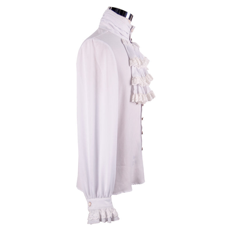 White Victorian Chiffon Ruffle Shirt