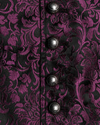 Red Lace Up Brocade Waistcoat
