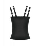 Punk Eyelet Zip Lace Zip Tank Top