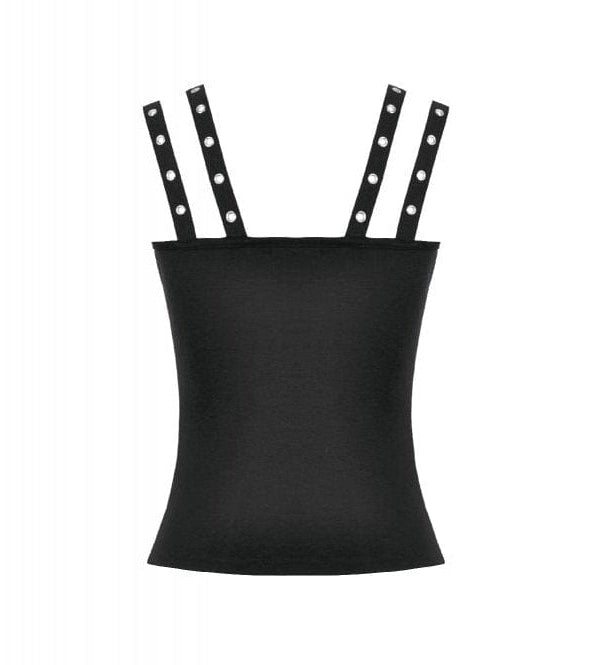 Punk Eyelet Zip Lace Zip Tank Top