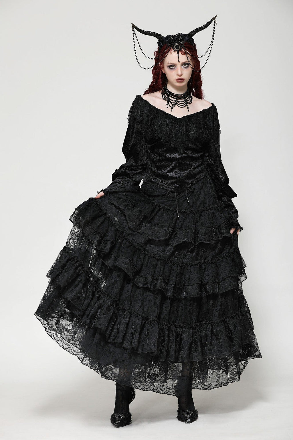 Velvet Jacquard Blouse