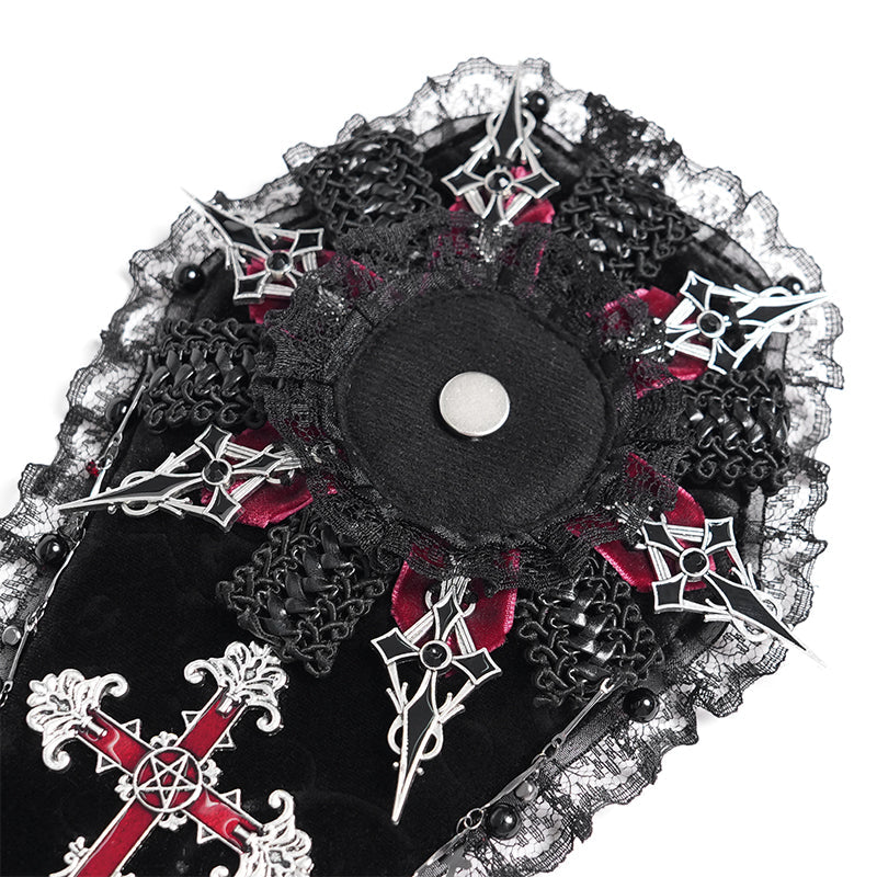 Gothic Crucifix Coffin Shape Jewlerry Clip Broach