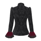Black & Wine Chained Velvet Jacket