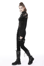 Asymmetric Punk Shredded Buckle Top