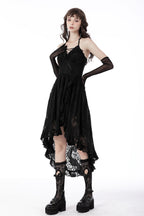 Dovetail Halter Neck Lace Net Dress