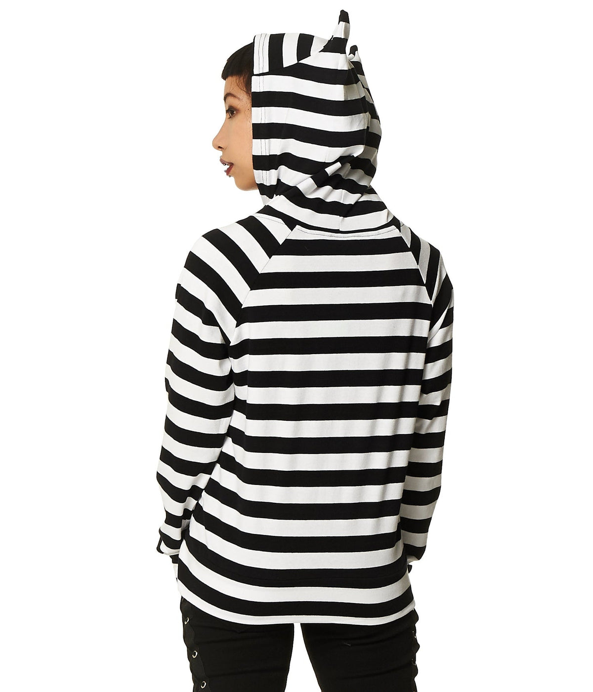 White Stripe Cat Ear Jacket