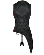 Women’s Black & Red Asymmetrical Waistcoat
