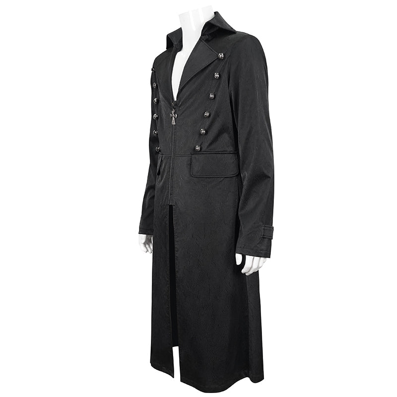 Stylish Crucifix Zip Trench Coat