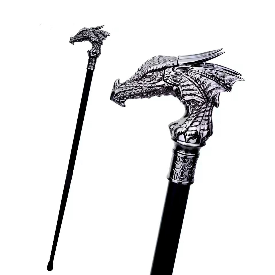 Silver Dragon Head Cane