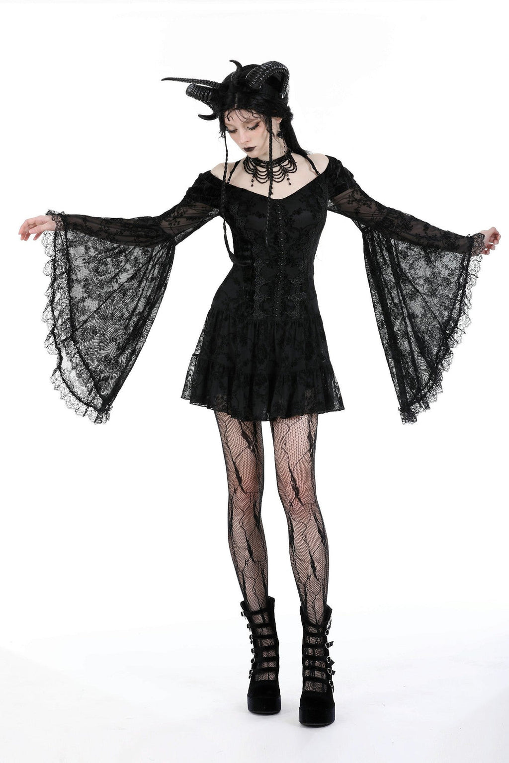 Bat Sleeve Lace Dream Dress