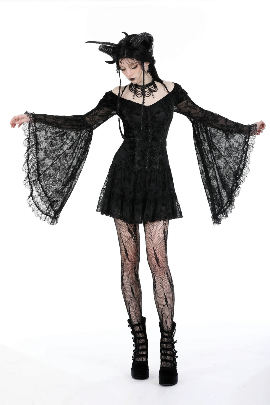Bat Sleeve Lace Dream Dress