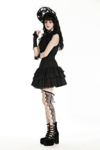 Frilly Sleeveless Doll Shirt Dress