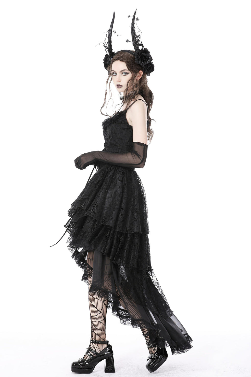 Pleated Hi-Lo Petticoat Skirt