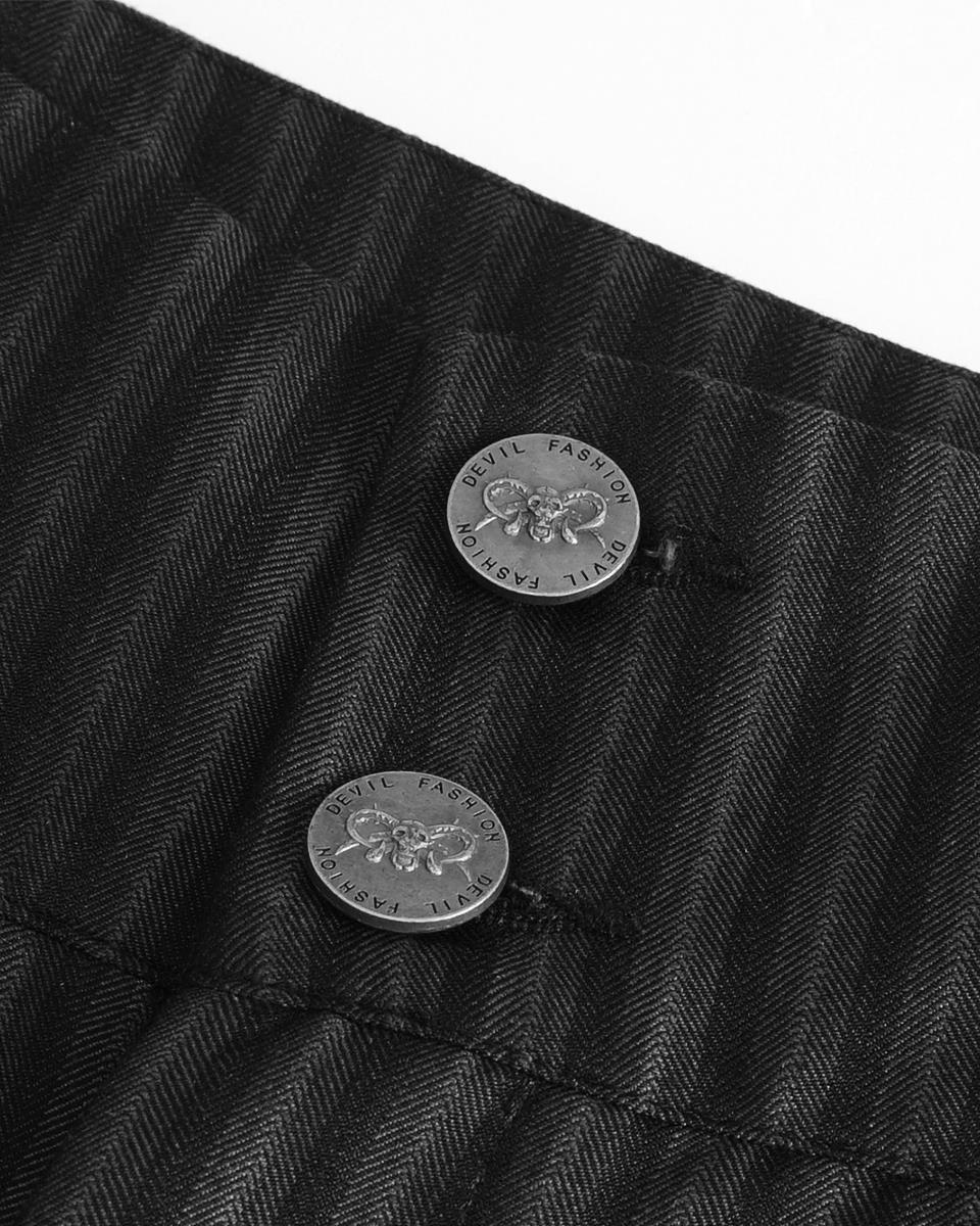 Pinstripe Button Trousers
