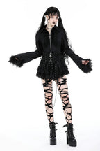 Punk Eyelet Lace Up Ruffle Mini Skirt