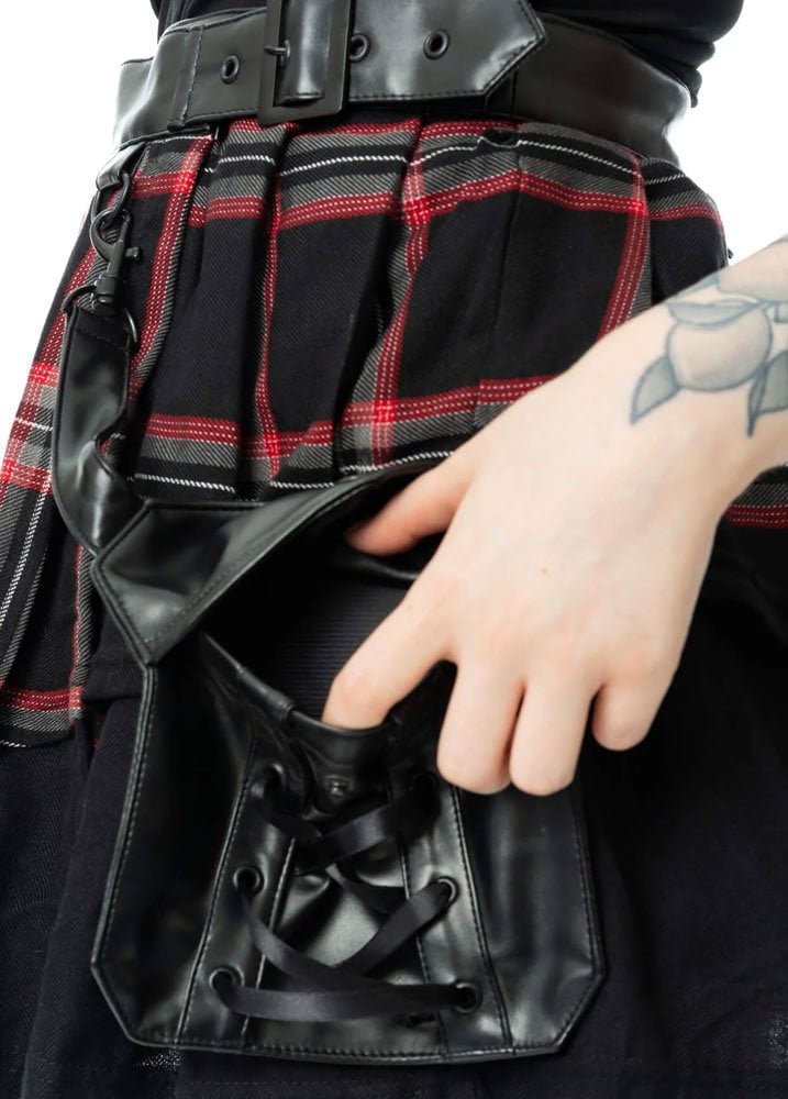 Tartan Belt Bag Mini Skirt