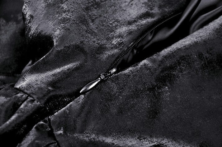 Shiny PU Leather Layered Buckle Dress