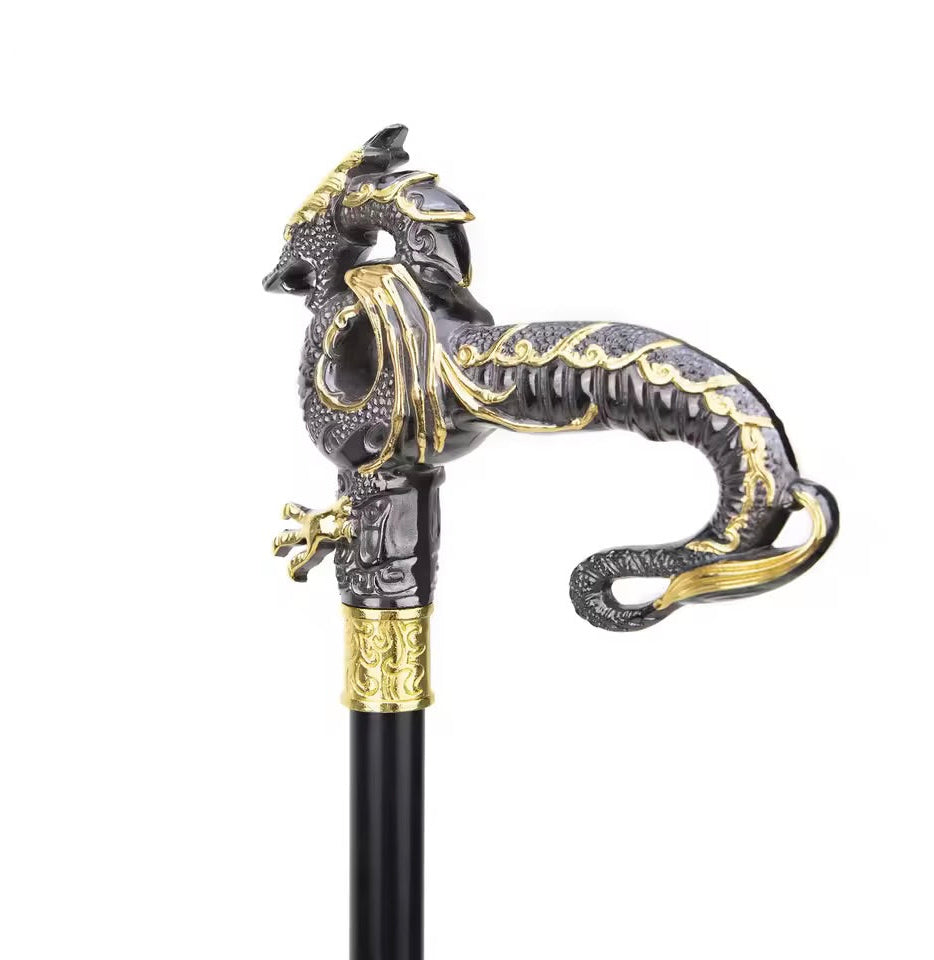 Silver & Gold Dragon Body Cane