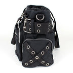 Black Handcuff Eyelet Handbag