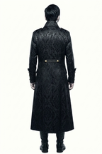 Long Black Brocade Gothic Coat