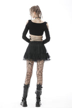Studded Flap Mini Skirt