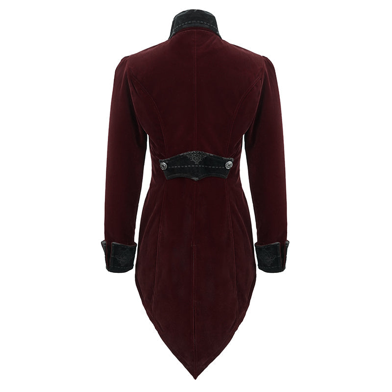 Burgundy Gothic Velvet Tailcoat
