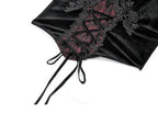 Velvet Red Lace Up Corset Top