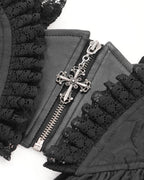 Crucifix Rose Frill Corset Belt